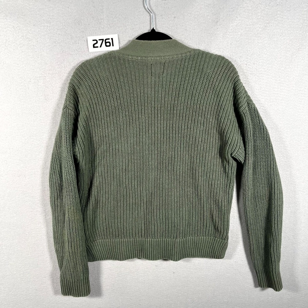 Gap‎ Cardigan Sweater Womens Medium Green Shaker Stitch Pockets Winter Wear - Picture 6 of 6